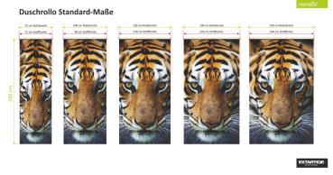 Extartiqe Duschrollo - Tiger Duschvorhang Made in Germany modern